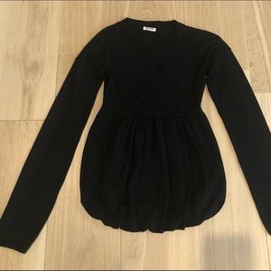 Miu Miu long sleeve black wool sweater
